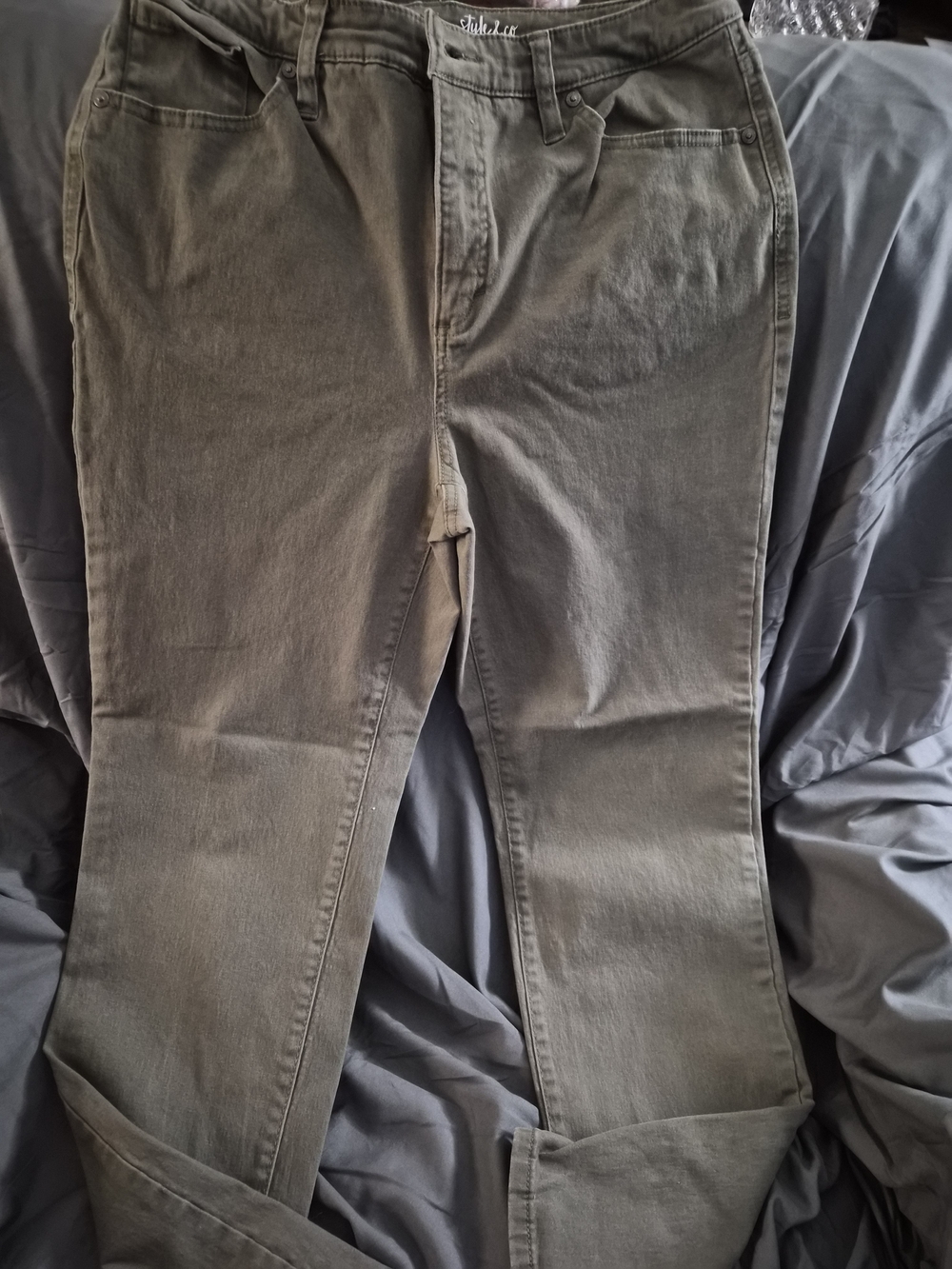 Style & Co. Olive Green Straight-Leg Jeans